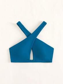 Thánh giá Áo bikini dây đeo cổ - Màu xanh lam - Xem 4