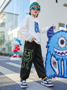 SHEIN 男大童卡通圖案衛褲