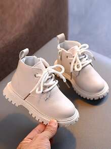 Kids' Combat Boots In Pu Leather For Boys And Girls - Beige - View 3