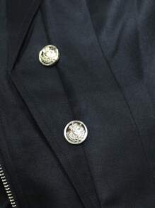 Áo khoác Nam Bất đối xứng Dây kéo màu trơn Giải trí - màu đen - Xem 3