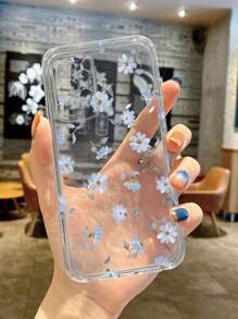 花卉图案透明手机壳，兼容 15/15Pro/15Plus/15Pro Max - 彩色 - 查看 6