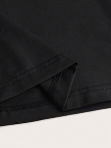 SHEIN ICON Colourblock Flare Leg Trousers - Black - View 3