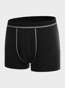 Extended Sizes Men 5pcs Contrast Tape Top-stitching Boxer Brief - Multicolor - View 9