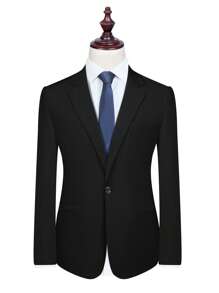 Manfinity Mode Men 1pc Single Button Blazer - Black - View 1