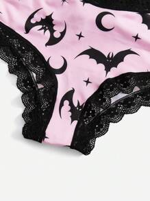 Sonchs Curiosities 3pack Cartoon Graphic Contrast Lace Panty Set - Multicolor - View 4