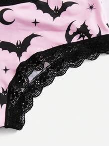 Sonchs Curiosities 3pack Cartoon Graphic Contrast Lace Panty Set - Multicolor - View 3