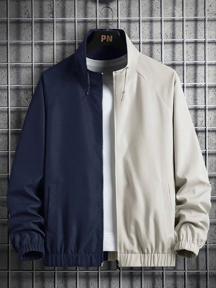 Men's Two Tone Oversized Raglan Sleeve Jacket (Without T-Shirt)