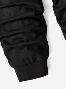 SHEIN Young Boy Bear And Letter Graphic Thermal Lined Hoodie & Pants