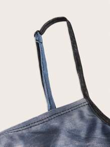 SHEIN MOD 大碼人像圖案木耳邊吊帶洋裝