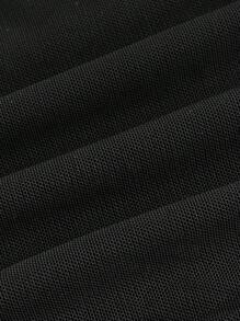 SHEIN MOD Áo hai dây Plus Size Xù màu trơn Giải trí - màu đen - Xem 4