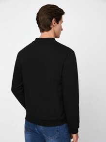 RueChic Men Astronaut Print Sweatshirt - Black - View 2