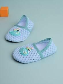 Girls' Light Blue Mesh Cartoon Submarine Design Fashionable Simple Soft Sole Slipper Shoes For Casual And Indoor Use (random Pattern) - Baby Blue - View 2