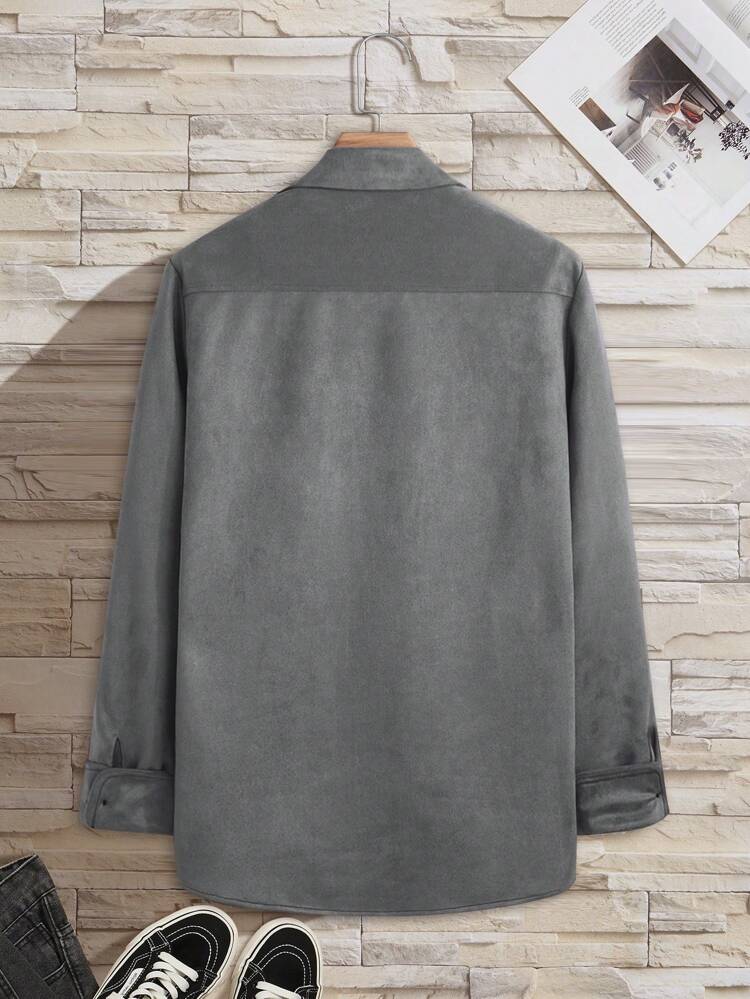 Men Two Tone Pocket Patched Shirt Without Tee