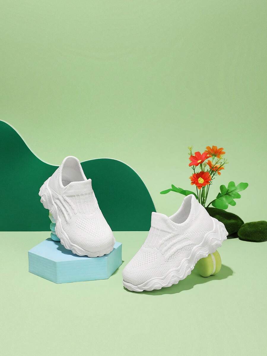 中性嬰兒純的顏色一腳蹬運動鞋 - 白色 - 查看 1