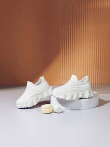 中性嬰兒純的顏色一腳蹬運動鞋 - 白色 - 查看 3