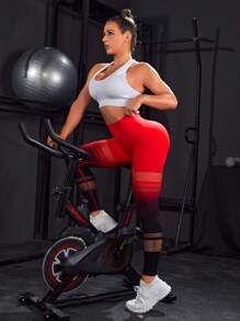 Ombre Hollow Out Tummy Control Sports Leggings