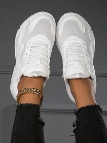 Women's Outdoor Low-Top Lightweight Breathable Four Seasons Fashion Versatile Chunky Sneakers, Sports Shoes, Casual Shoes, Hiking Shoes