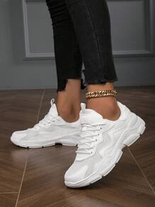 Women's Outdoor Low-Top Lightweight Breathable Four Seasons Fashion Versatile Chunky Sneakers, Sports Shoes, Casual Shoes, Hiking Shoes