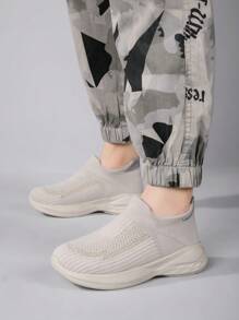 儿童透气轻便一脚蹬运动鞋 - 米色 - 查看 5