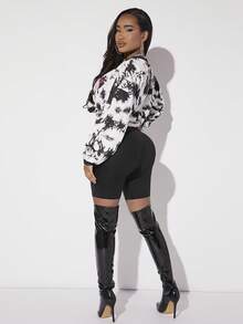 SHEIN SXY 休閒抽繩字母 紮染女士衛衣 - 彩色 - 查看 2