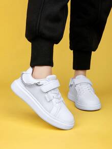 秋天風格白色鞋帶鐵鏈條裝飾適用於後至開學季 - 白色 - 查看 2