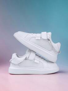 秋天風格白色鞋帶鐵鏈條裝飾適用於後至開學季 - 白色 - 查看 8