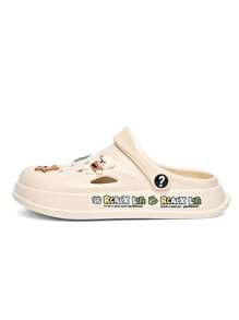1pair Fashionable Cartoon Character Daily Unisex Sneakers For Youth - Beige - View 1