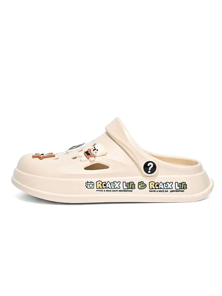 1pair Fashionable Cartoon Character Daily Unisex Sneakers For Youth - Beige - View 1