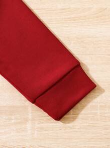 SHEIN Elladie kids 圣诞节女孩花卉刺绣个性领口运动衫