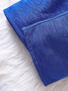 SHEIN Young Girl Ruffle Trim Belted Jumpsuit - Blue - View 8