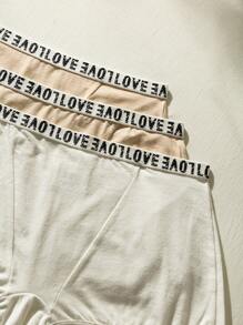 SHEIN 3入組字母圖案平角褲 - 彩色 - 查看 3