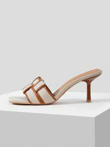 MOTF PREMIUM BRAIDED HEELED MULE SANDALS, VACATION SHOES, SUMMER BACK TO SCHOOL SHOES, COLLEGE STUDENT SHOES, SPRING BREAK EASTER PROM HEELS FOR CHRISTMAS VALENTINE'S DAY - Brown - View 6