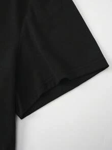 SHEIN EZwear Plus Geo & Bull Print Tee - Black - View 5