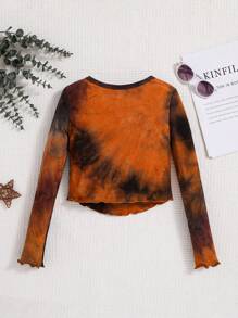 女大童紮染木耳邊T恤 - 彩色 - 查看 2