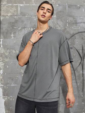 Manfinity Hypemode 男士素色落肩T恤