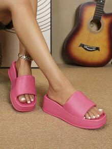 Sandalias de moda con cómodo EVA de plástico para interior con actividades al aire libre - Rosa Fucsia - Ver 4