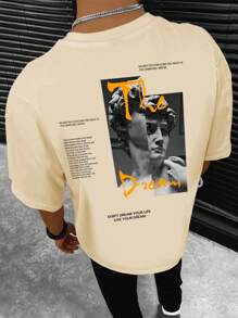 Manfinity LEGND Men Figure Graphic Tee - Khaki - View 1