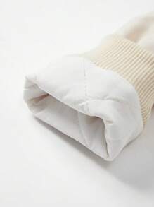 Cozy Pixies Baby Fleece Lined Thick Hooded Solid Colour Jacket Coat With Fuzzy Collar - Beige - View 4