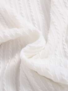 SHEIN Tween Girl Flare Sleeve Tee & Belted PU Skirt - Multicolor - View 4