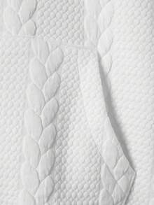 SHEIN Tween Boy Letter Graphic Cable Knit Hooded Sweatshirt - White - View 3