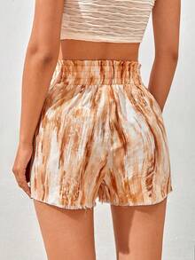 Soleia 紮染前打結紙袋腰短褲 - 彩色 - 查看 2