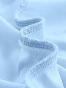 SHEIN MOD Solid Ruched Wrap Hem Cami Dress - Baby Blue - View 3