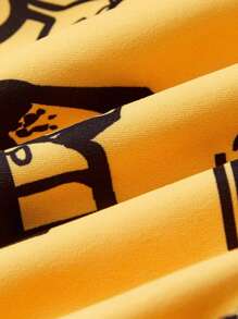 Cozy Pixies Baby Boys' Thickened Thermal Lined Hooded Jacket With Truck Pattern Printing, Suitable For Winter - Yellow - View 6