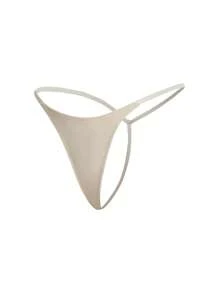 Ocili Leisure Extremely Stretchy & Smooth Low Waist Micro Sexy G-String - Nude - Apricot - View 3