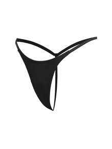 Ocili Leisure Extremely Stretchy & Smooth Low Waist Micro Sexy G-String - Black - Black - View 3