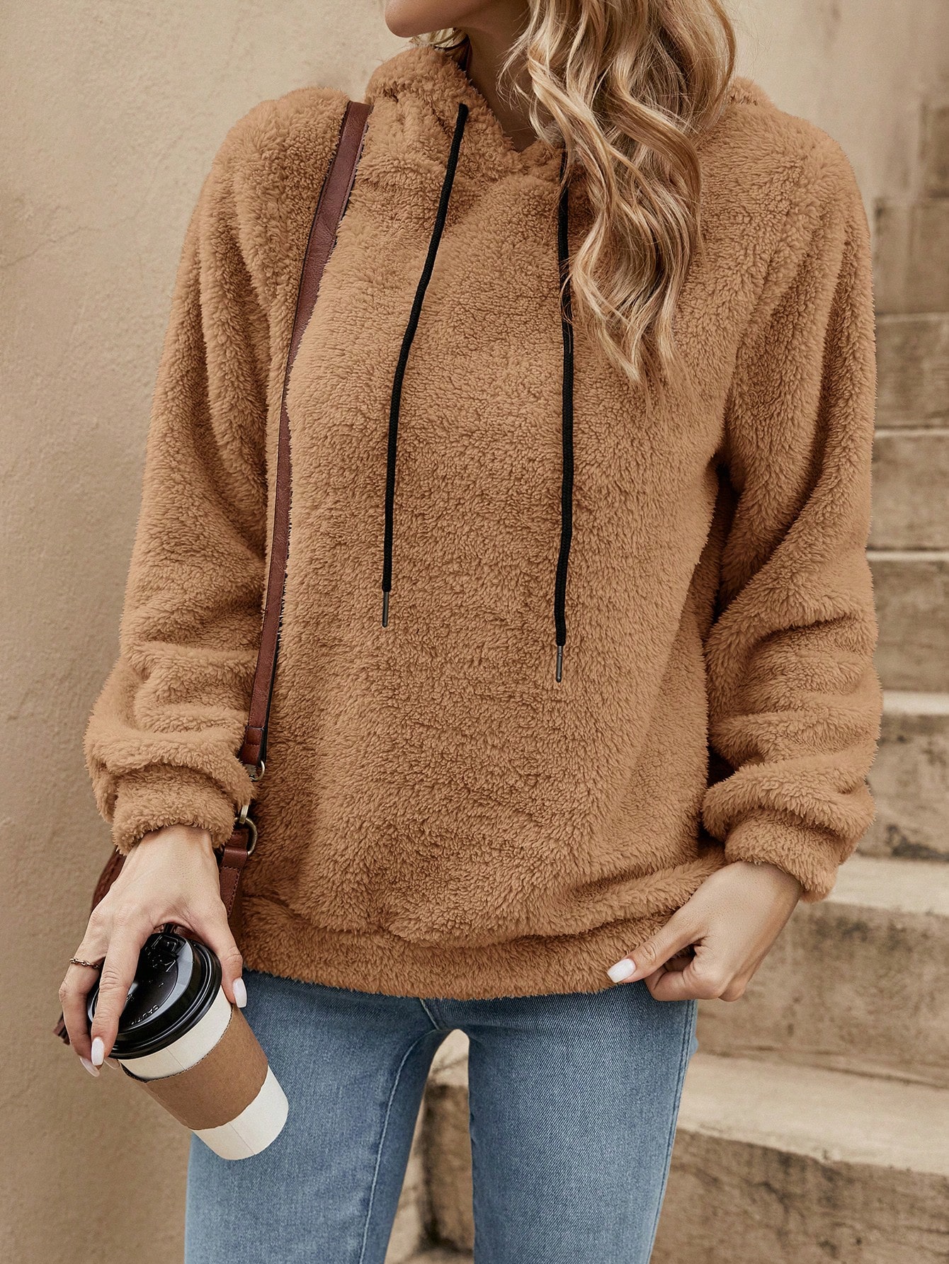 Teddy drawstring hoodie