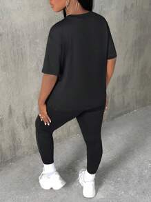 Slaydiva Cartoon Graphic Tee & Leggings