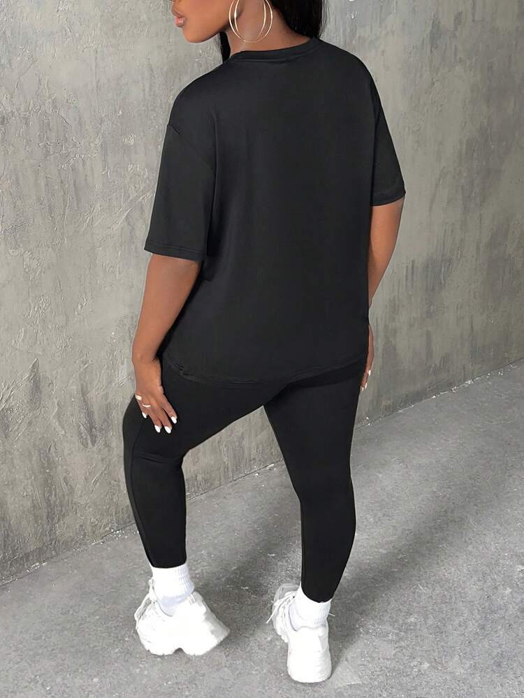 Cartoon Graphic Tee & Leggings