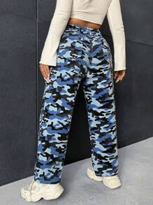 SHEIN ICON Plus Camo Print Straight Leg Jeans - Multicolor - View 2