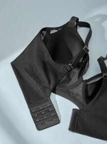 LUVLETTE Full Coverage Unlined Mesh Bra - Black - View 8